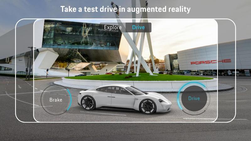 La Porsche Mission E se décline dans une application en réalité augmentée